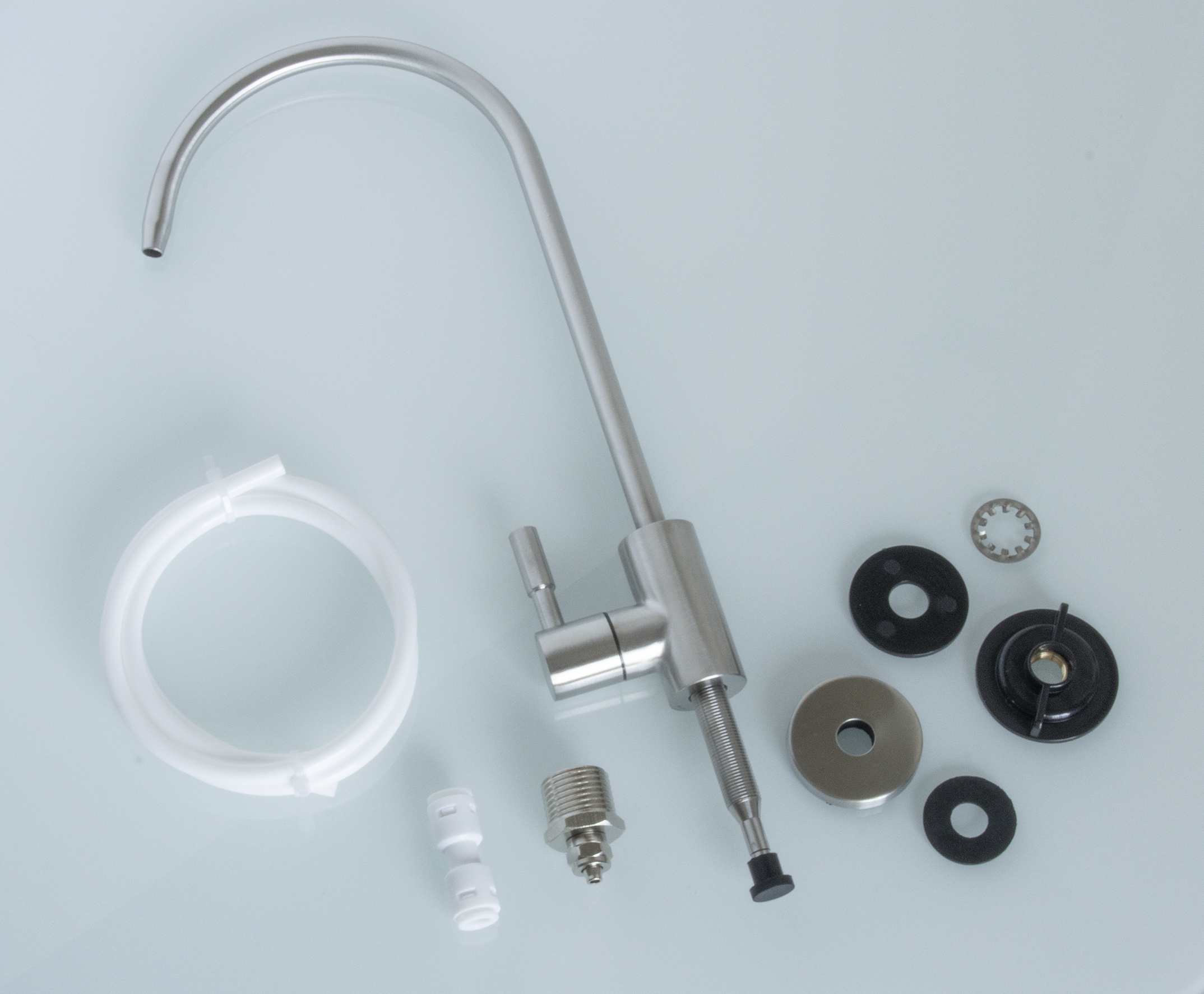 Кран для фильтра САТИН,НЕРЖ (ВЫСОКИЙ) АКВАСТИЛЬ (40/1шт)