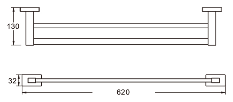 5018-C Полотенцедержатель двойной  (ЧЕРНЫЙ) ViEiR  (20/1шт)