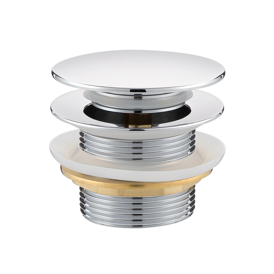 Донный клапан на ванну 1"1/2 (ХРОМ) GANZER  (50/1шт)