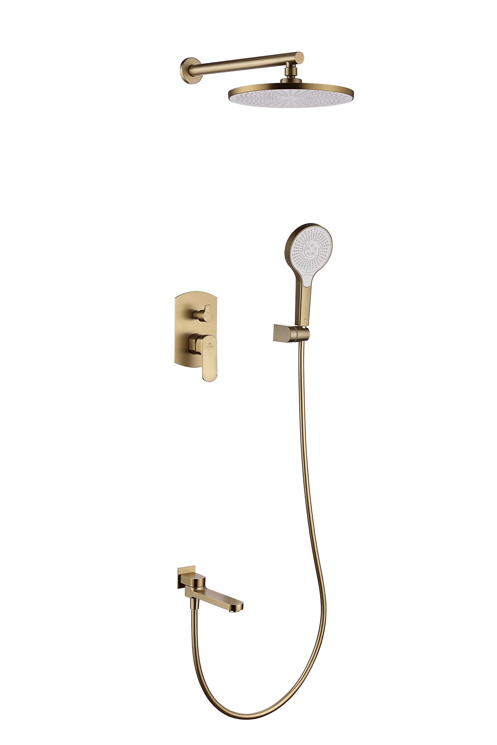 06165-S Смеситель встраиваемый для душа с 3-функ. (Мат. Золото) GANZER (6/1шт)