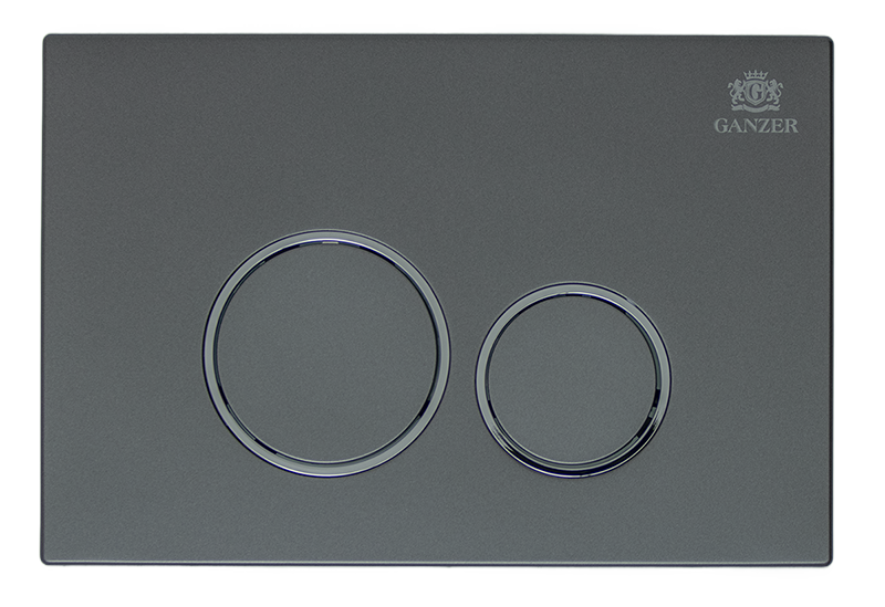 Кнопка для инсталляции с  КРУГ. клав. (ГРАФИТ)  GANZER  (24/1шт)