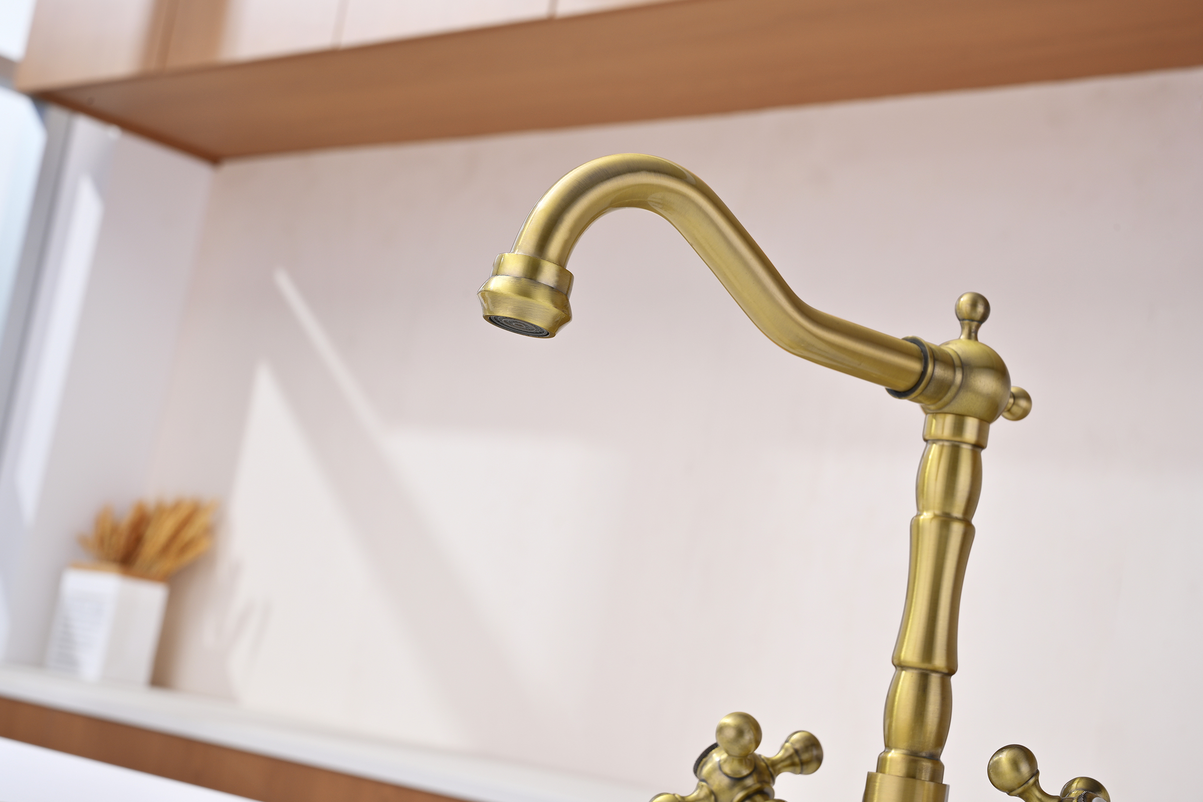 09122-D Смеситель 2-ух руч. для кухни (БРОНЗА) GANZER  (10/1шт)