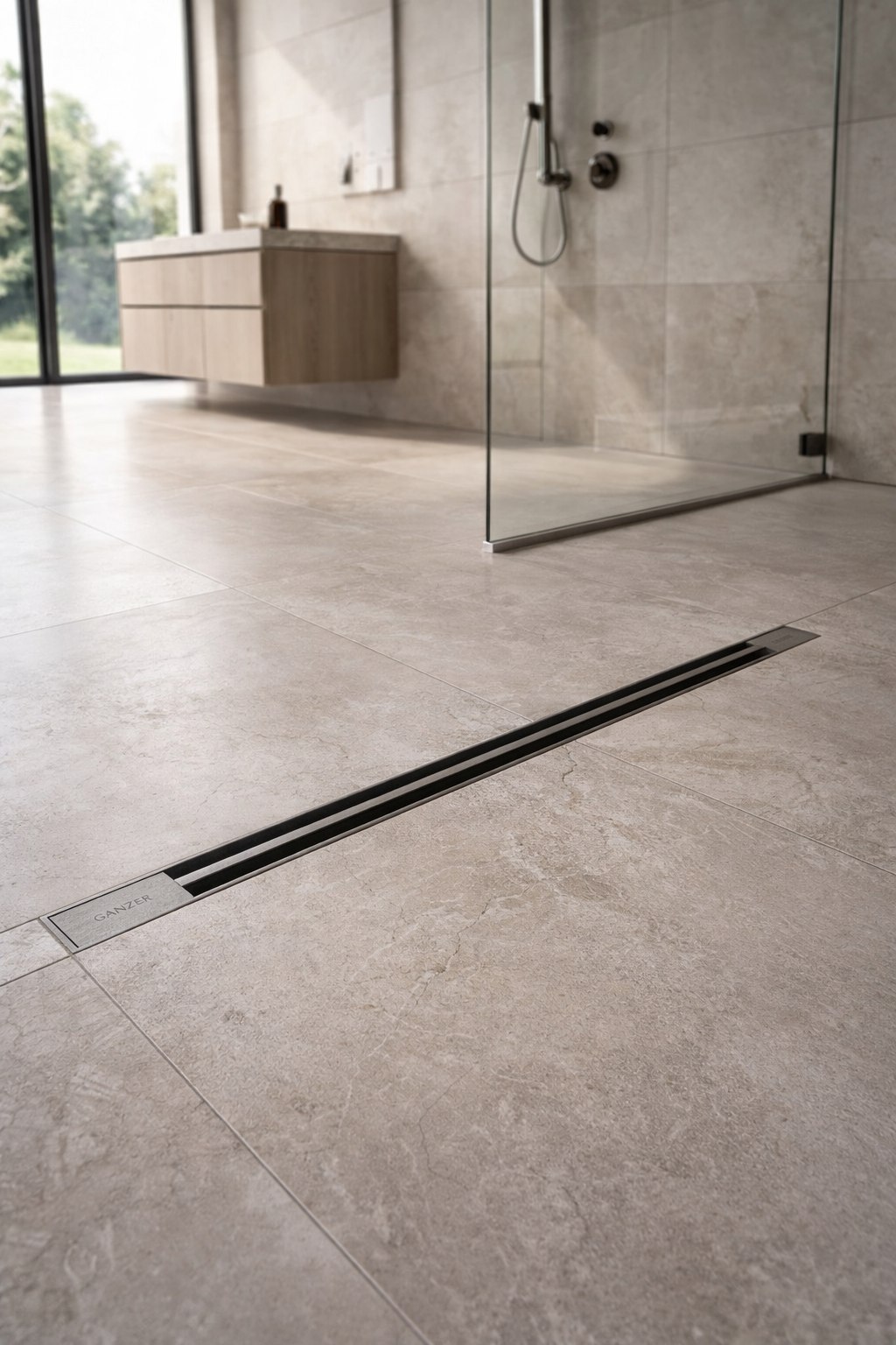 99160-C Трап щелевой 25х600мм (ЧЕРНЫЙ) GANZER  (4/1шт)