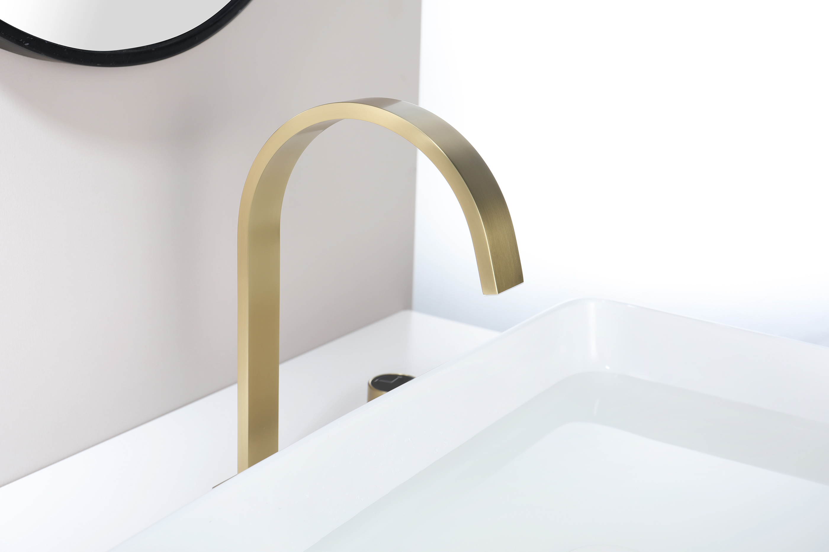 01112-S Смеситель на борт раковины (2-отв,Мат. Золото)  GANZER (10/1шт)