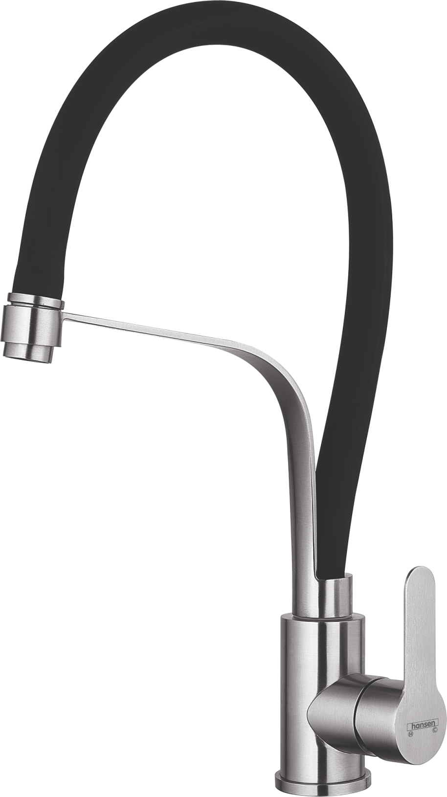 54043-GC Смес. из НЕРЖ. для кух. (САТИН с гиб. чер. изл.) HANSEN  (20/1шт)