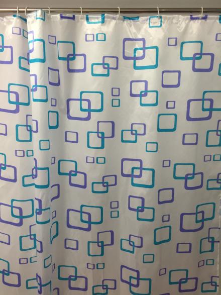 Штора для ванной (белый с квадратами) САВОЛ  (25/1шт)