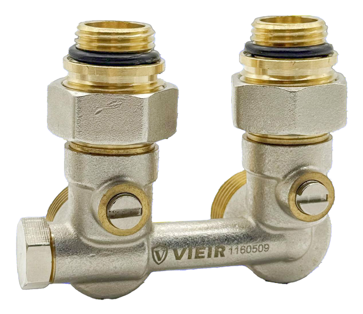 Узел нижнего подключ. рад. с байпасом 3/4 УГЛОВОЙ ViEiR (48/4шт)