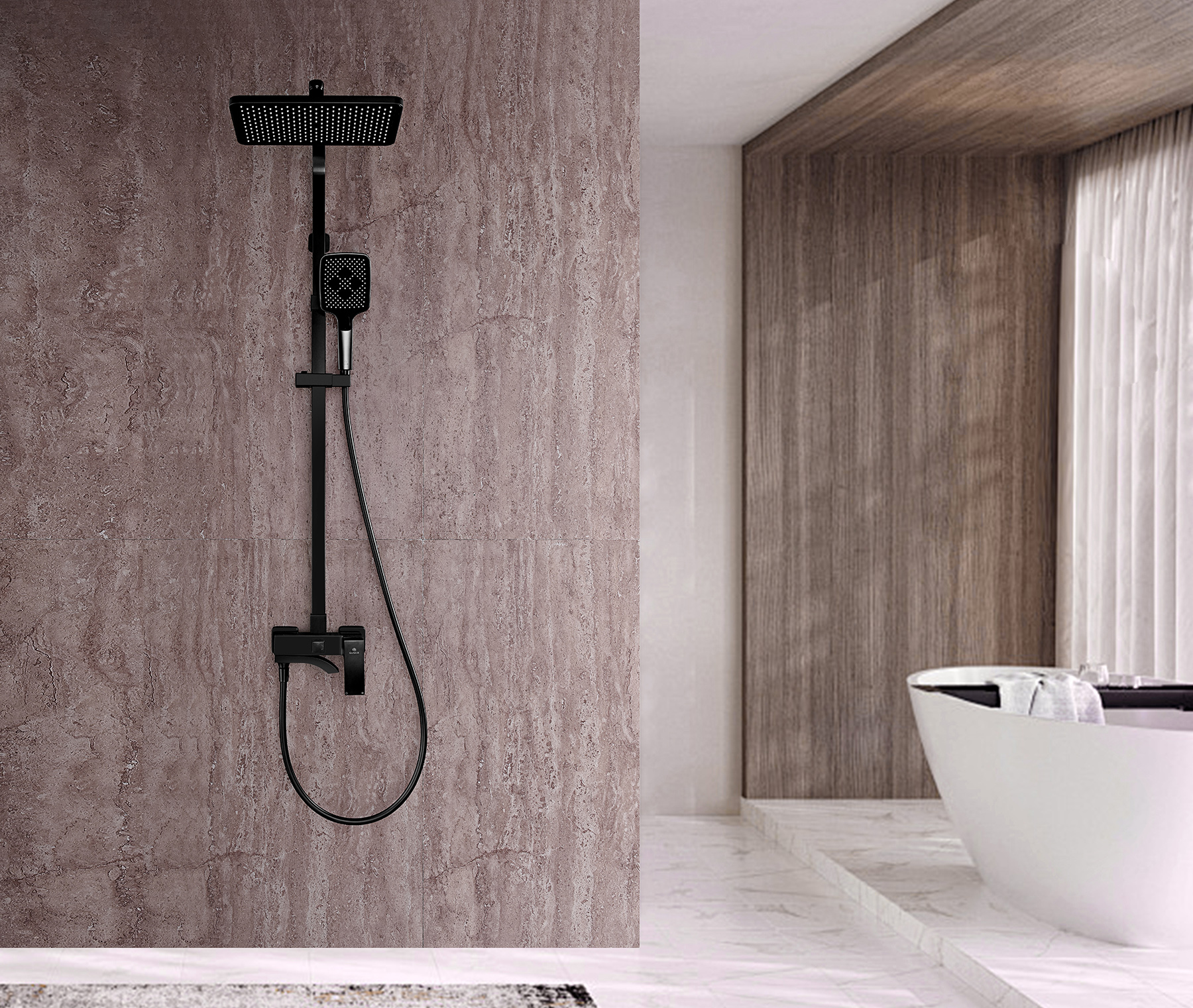 44161-C Душевая система (ЧЕРНЫЙ) GANZER (5/1шт)