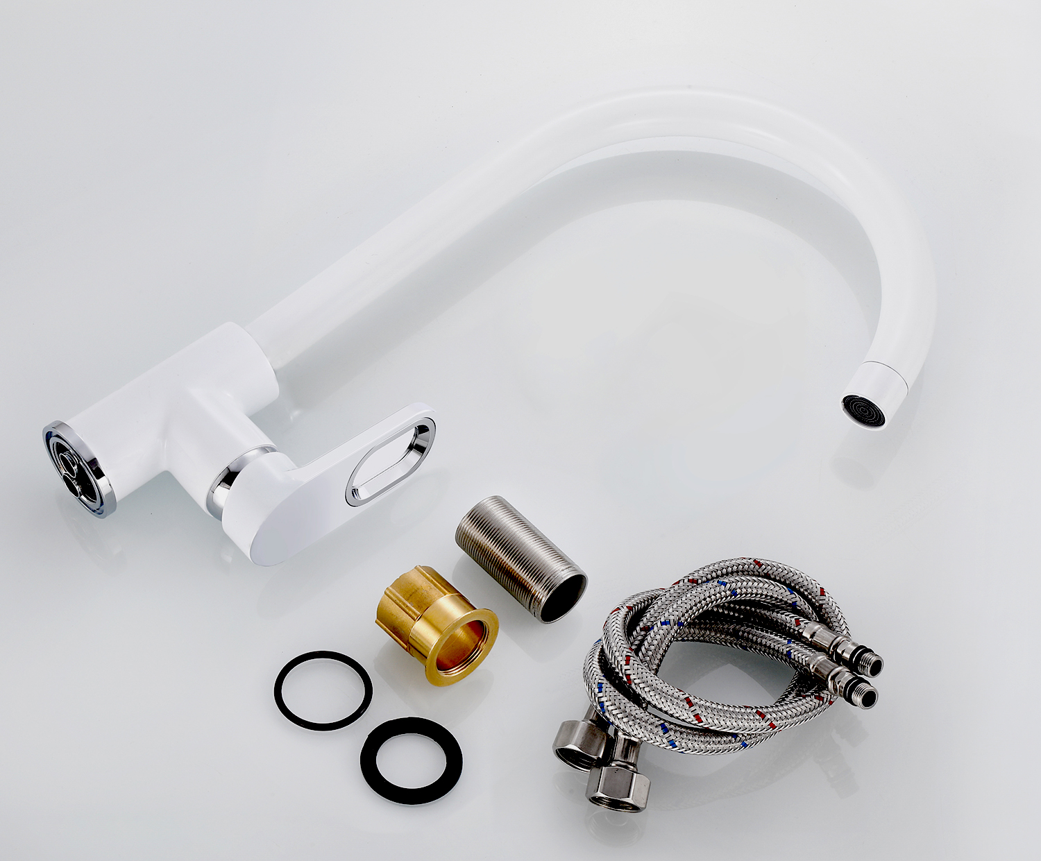 53016-F Смеситель для кухни (БЕЛЫЙ) HANSEN (10/1шт)