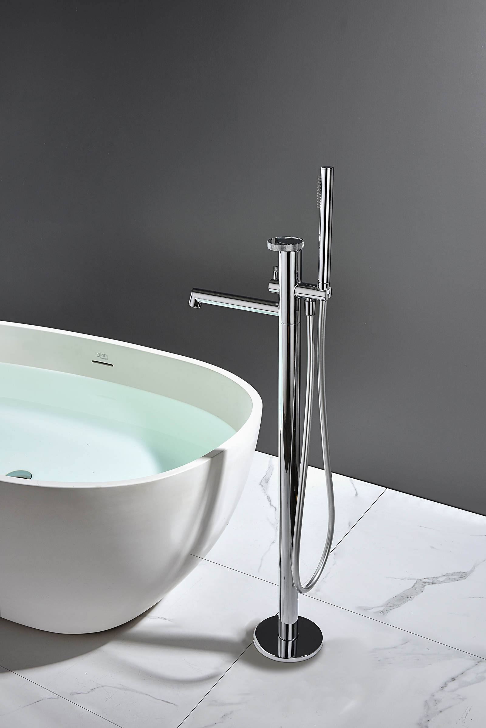 19181 Смеситель напольный для ванны (ХРОМ) GANZER  (5/1шт)