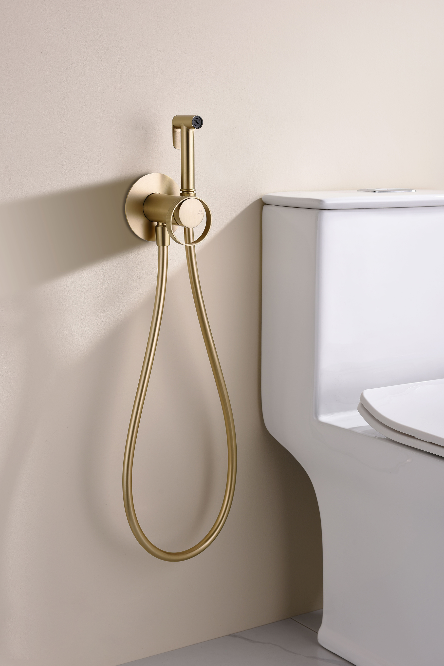 19157-S Смеситель встраиваемый с ГИГ. душем (Мат. Золото) GANZER (10/1шт)