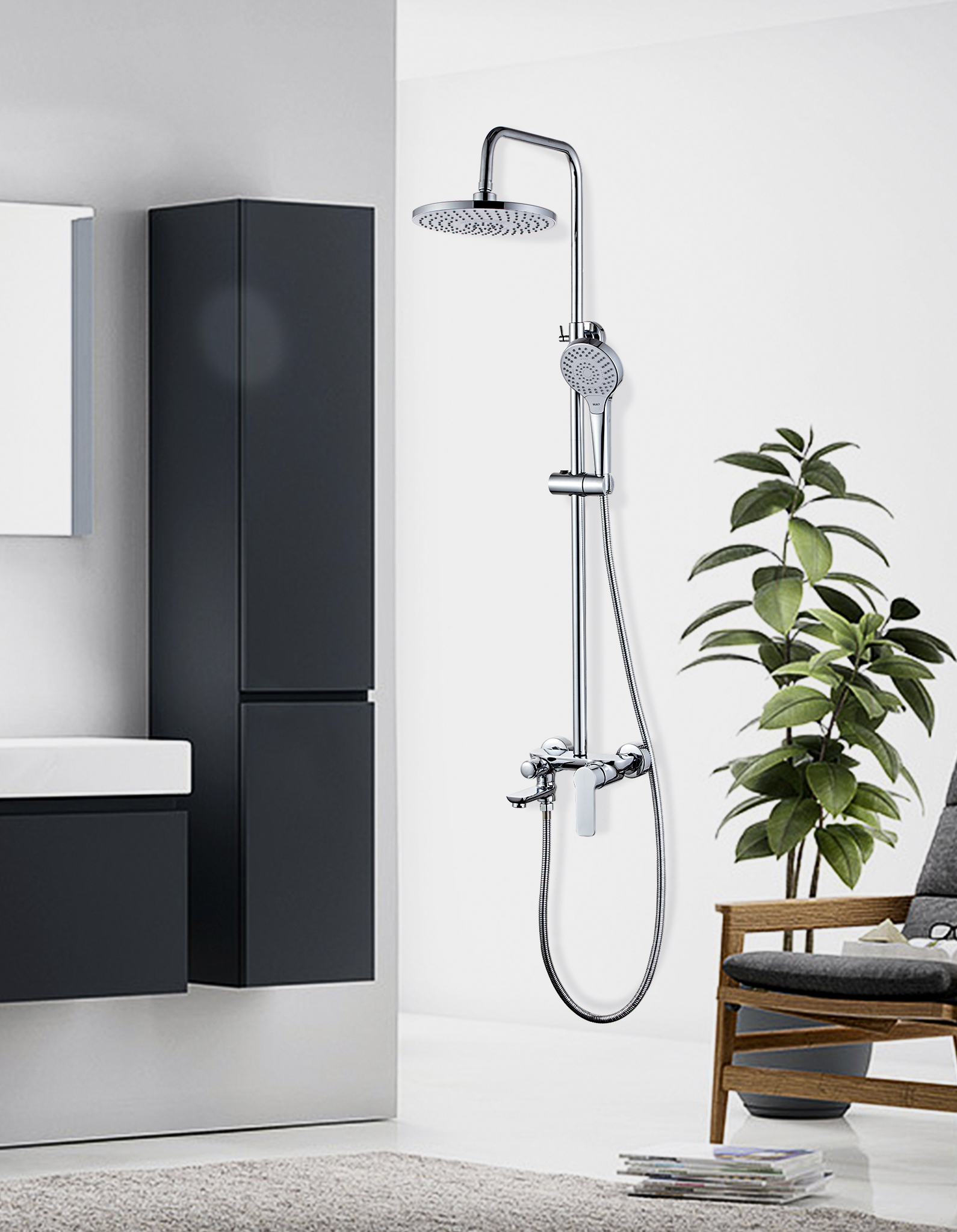 33037 Однорукий душевой релинг  HANSEN  (4/1шт)