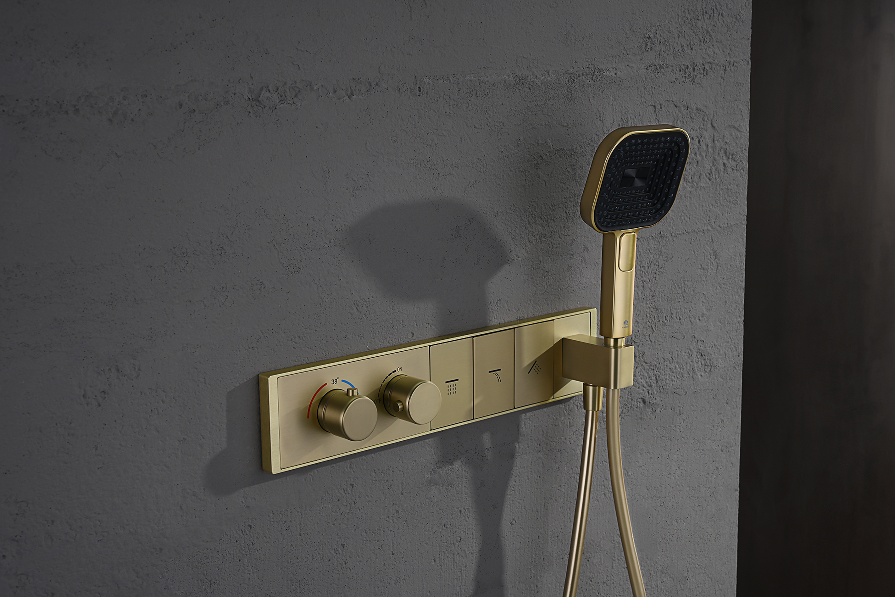 55164-S Встроенный смес для душа с 2-функ. (Мат. Золото) GANZER  (2/1шт)