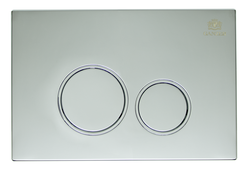 Кнопка для инсталляции с  КРУГ. клав. (ХРОМ)  GANZER  (24/1шт)