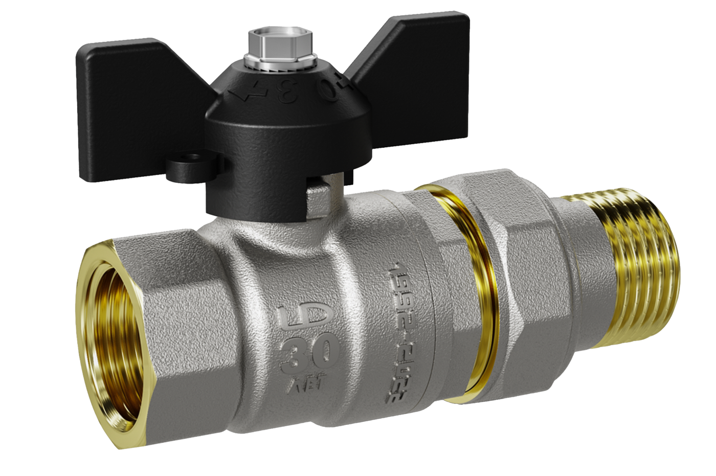 Шаровый кран с американкой 3/4  бабочка ЛД Pride  (12шт)