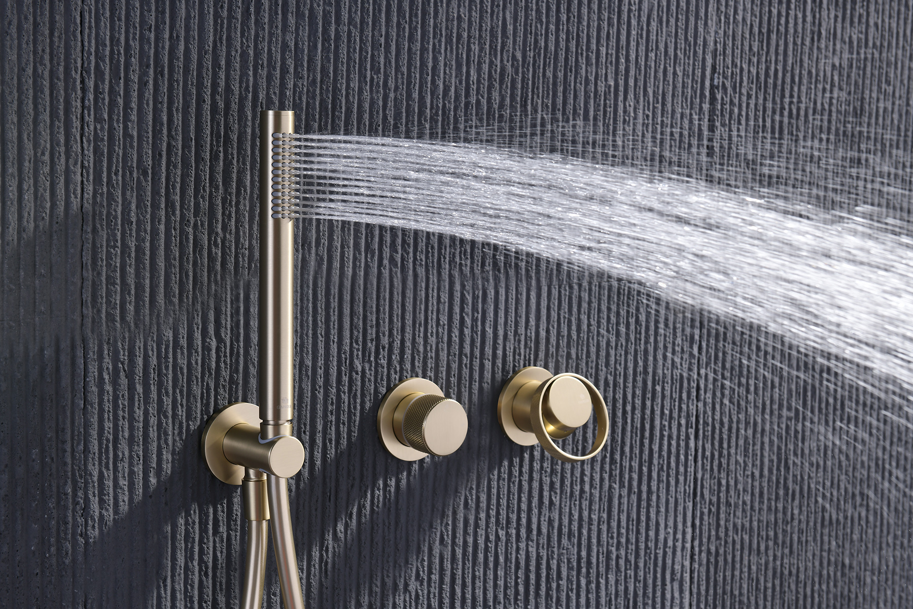 19164-S Встроенный смес для душа с 2-функ. (Мат. Золото) GANZER  (6/1шт)