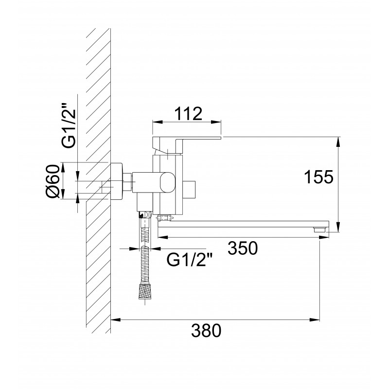 22001 Смеситель для ванны HANSEN  (10/1шт)