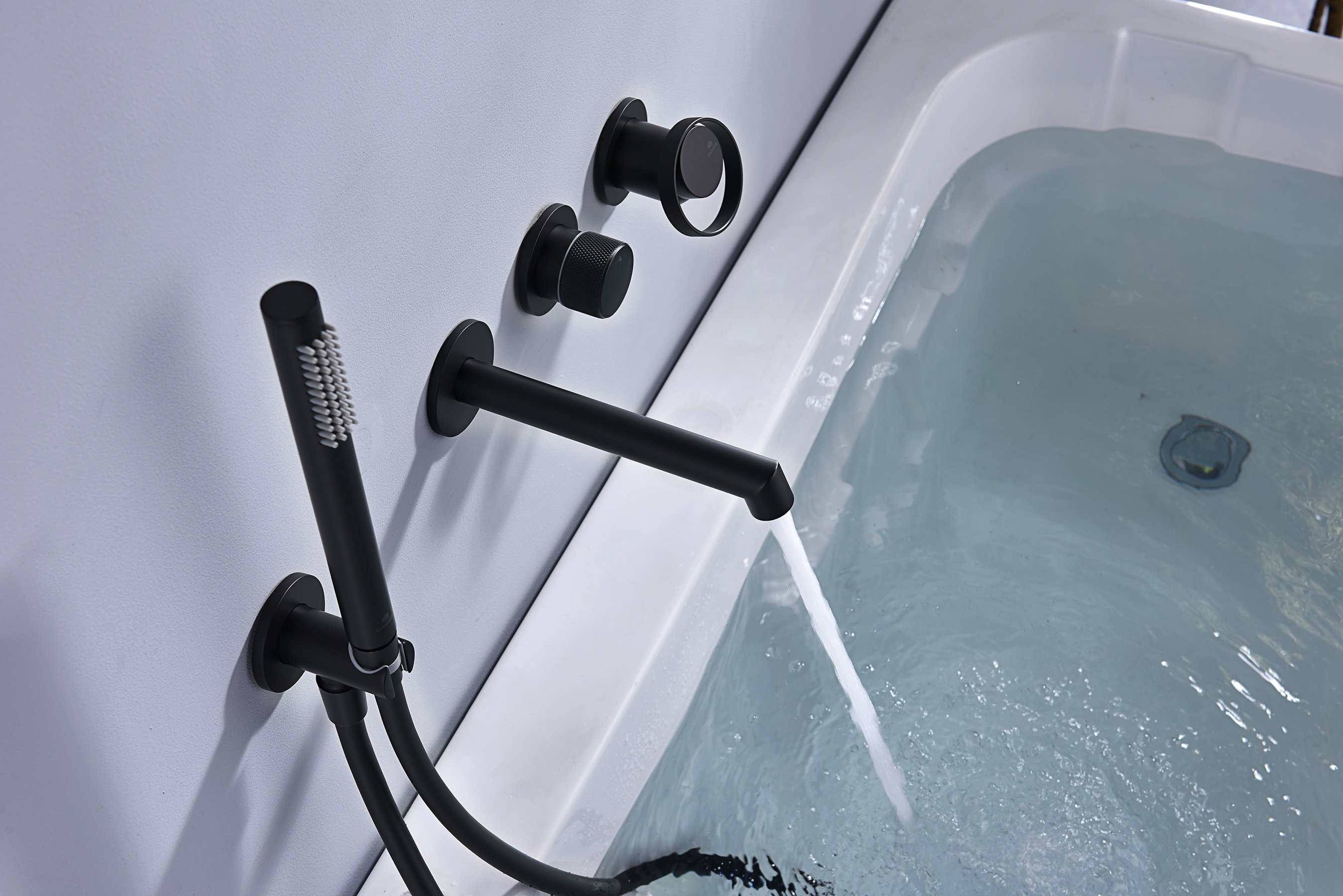 19134-C Встроенный смес. для ванны  (ЧЕРНЫЙ) GANZER  (6/1шт)