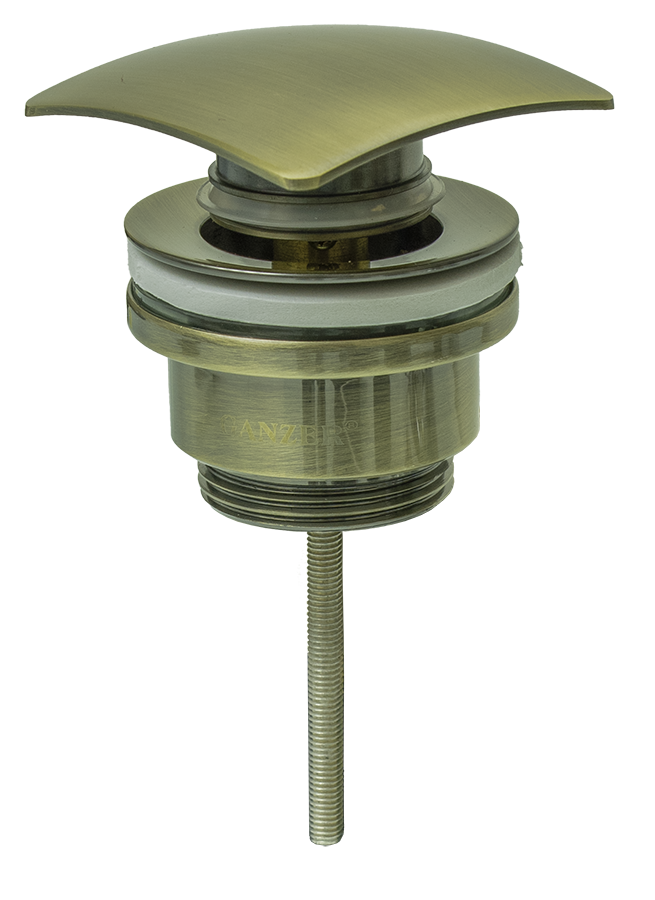 Донный клапан с перел. GANZER  F-10D КВАДРАТ/БРОНЗ