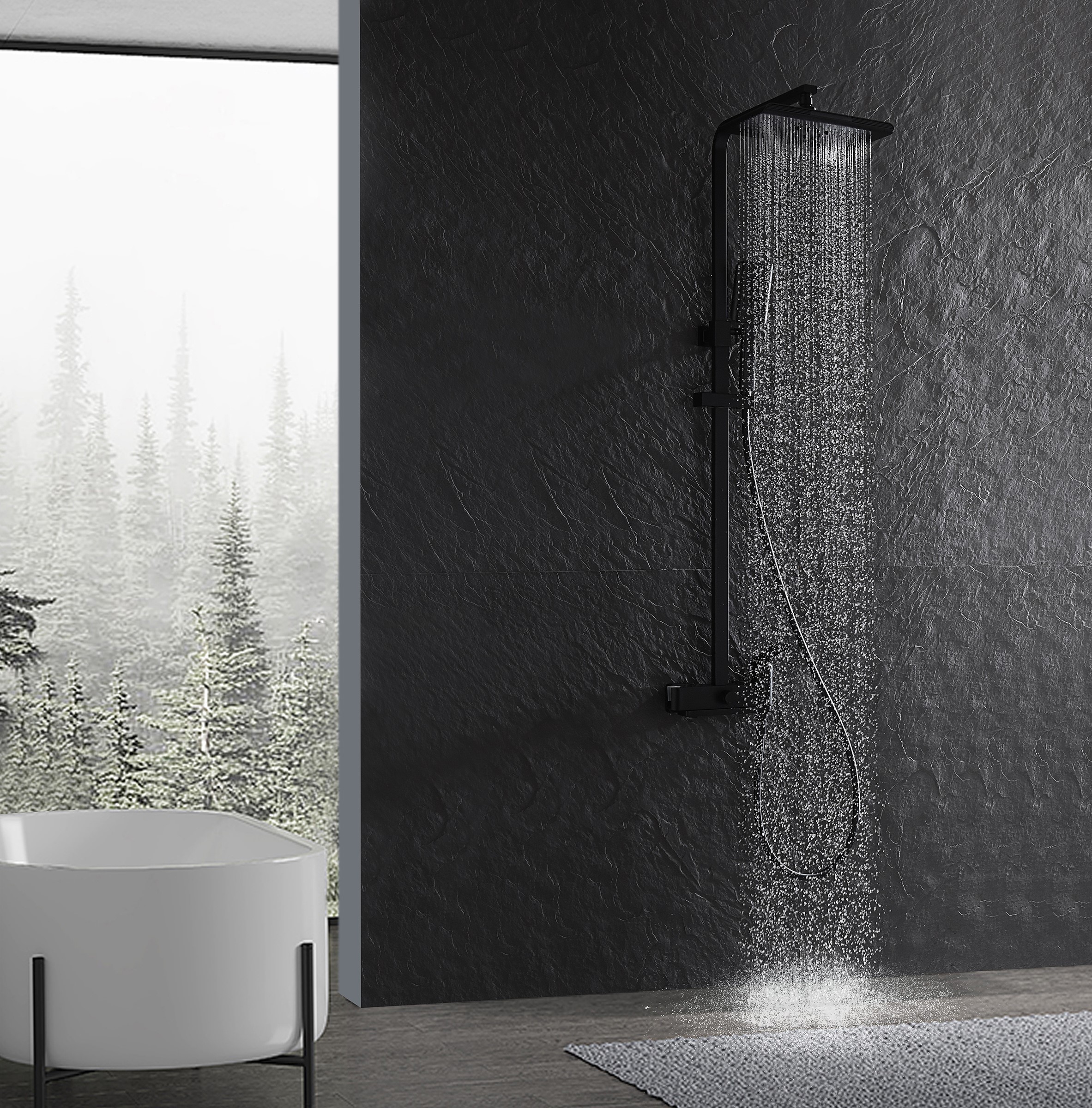 07162-C Душевая система (ЧЕРНЫЙ) GANZER (5/1шт)