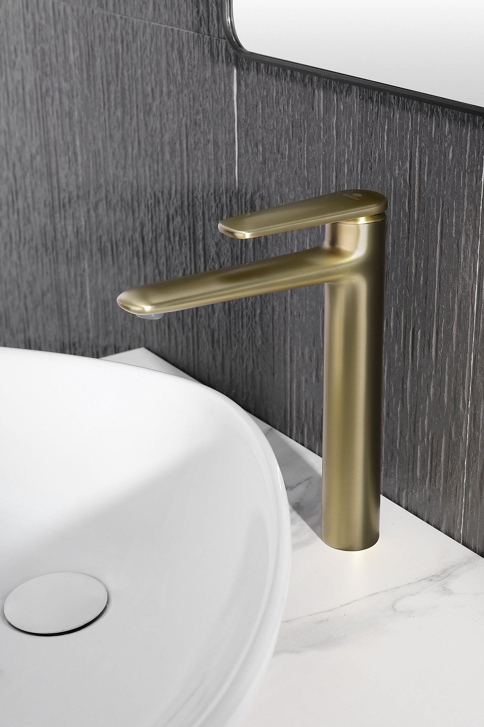 02112-S Смеситель од. для раковины-чаши (МАТ.ЗОЛОТО) GANZER (10/1шт)