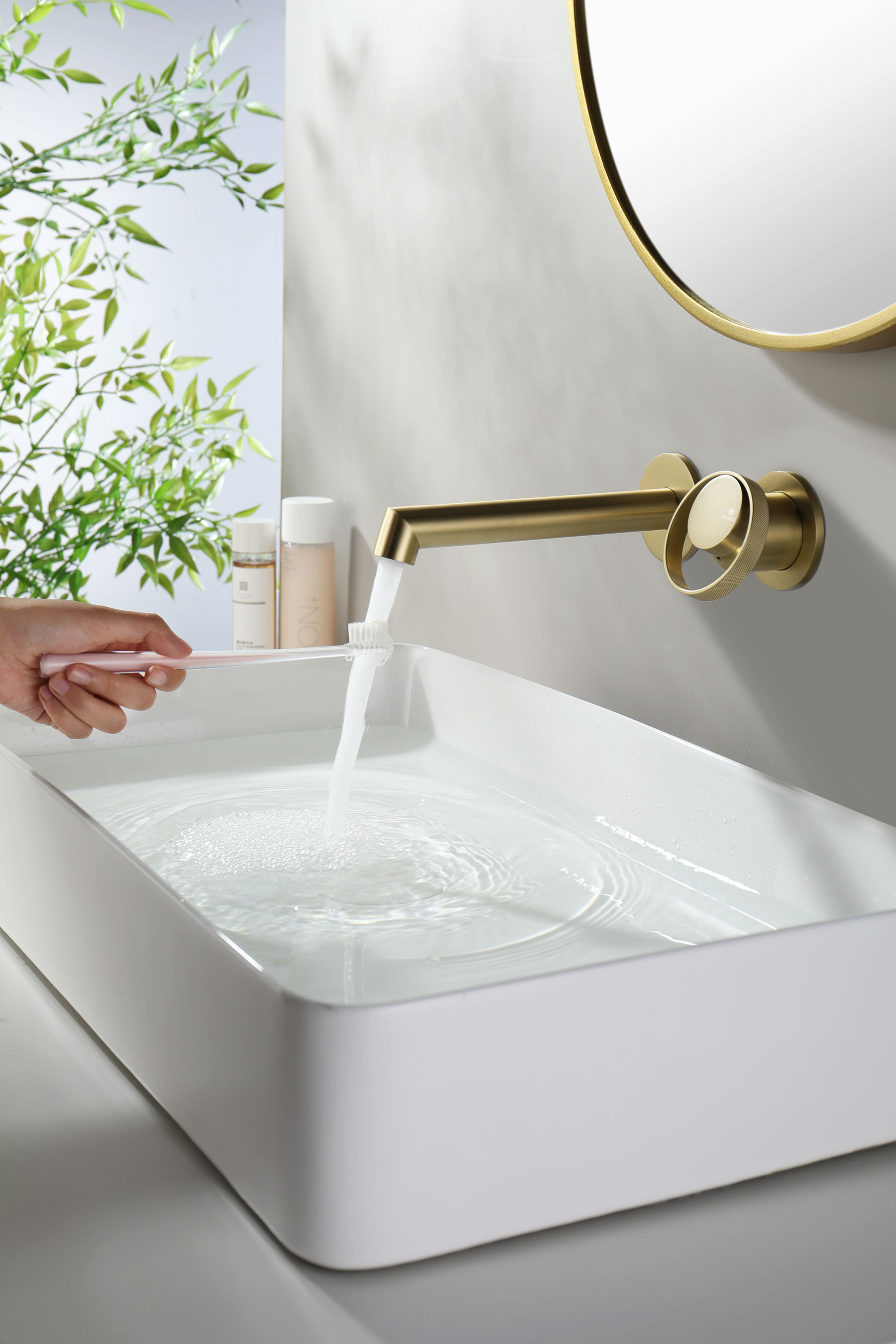 19144-S Встроенный смес для рак. (Мат. Золото) GANZER   (10/1шт) 