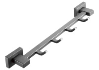 5015-G Вешалка для полотенца с 4-я крючками (ГРАФИТ) ViEiR  (30/1шт)