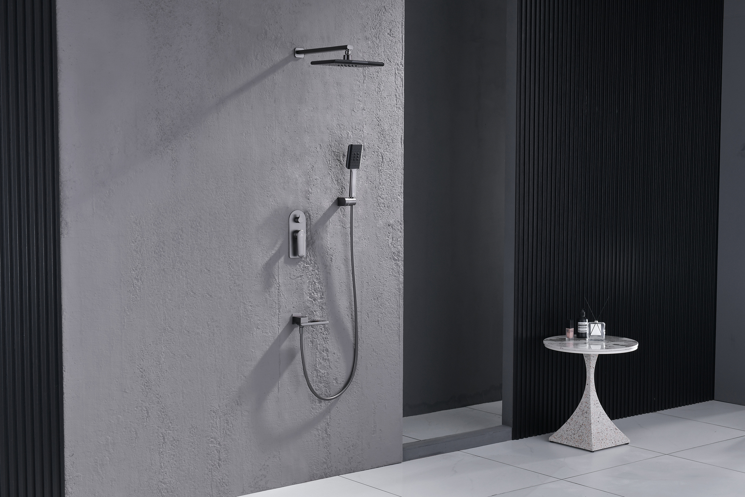 02165-Q Смеситель встраиваемый для душа с 3-функ. (ГРАФИТ) GANZER (6/1шт)