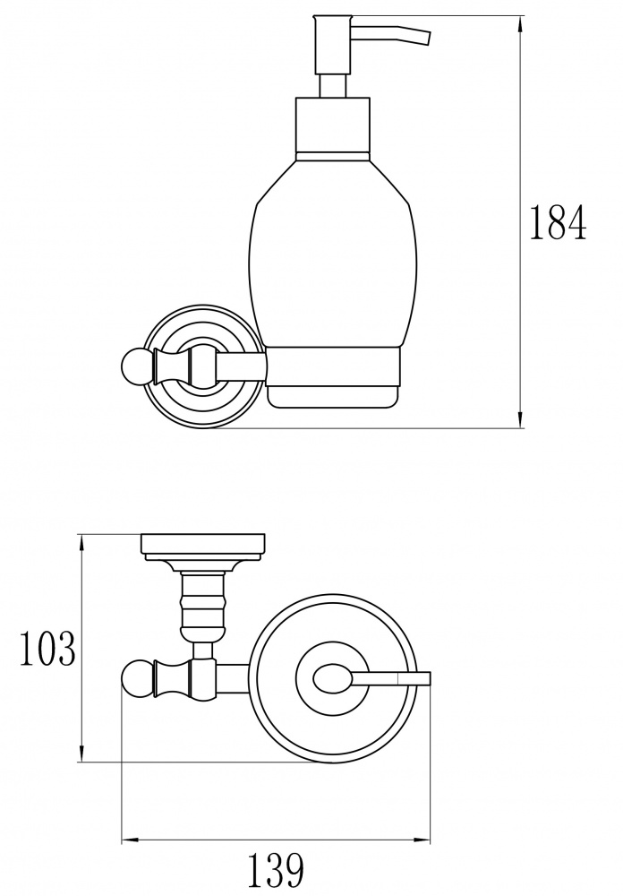 31021 Дозатор жидкого мыла настенный GANZER  (20/1шт)