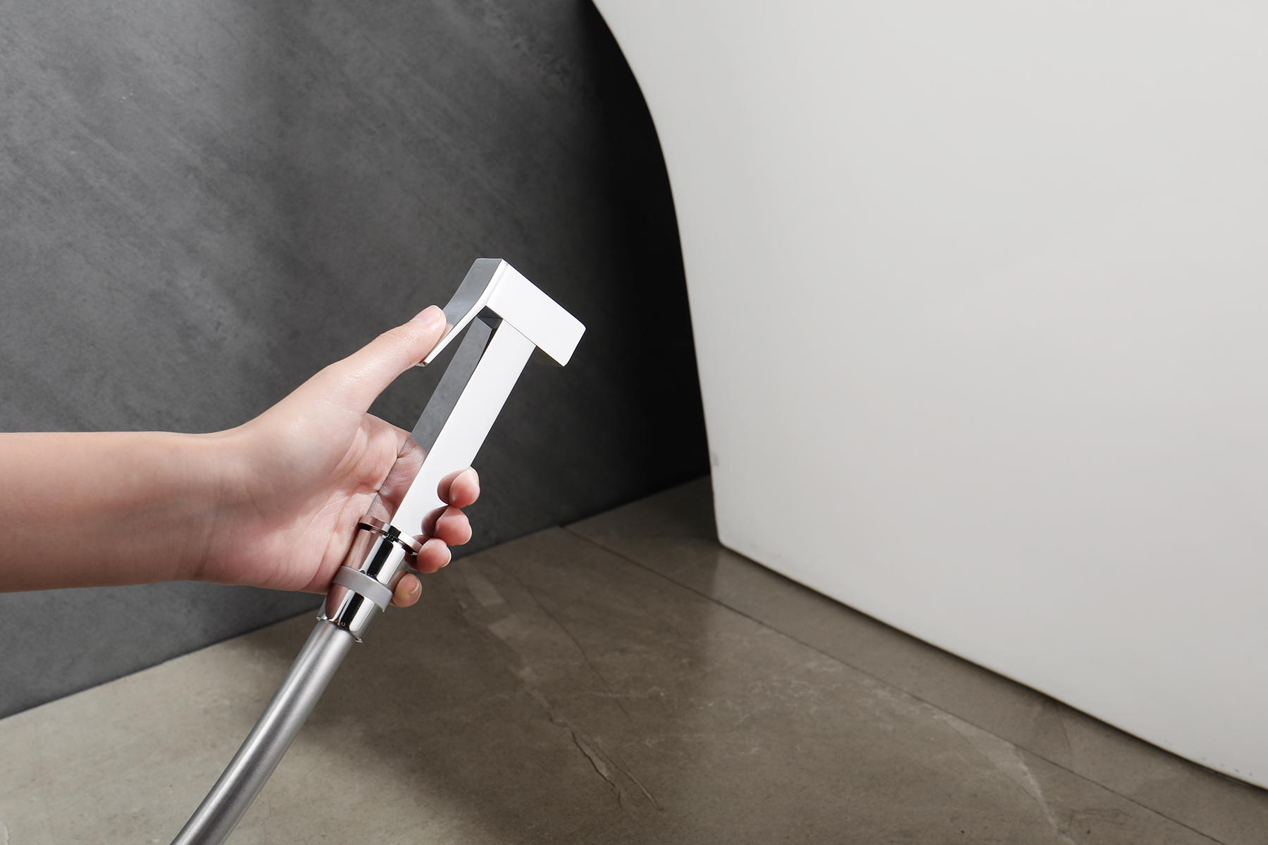 44157-F Смеситель встраиваемый с ГИГ. душем (БЕЛЫЙ) GANZER (10/1шт)