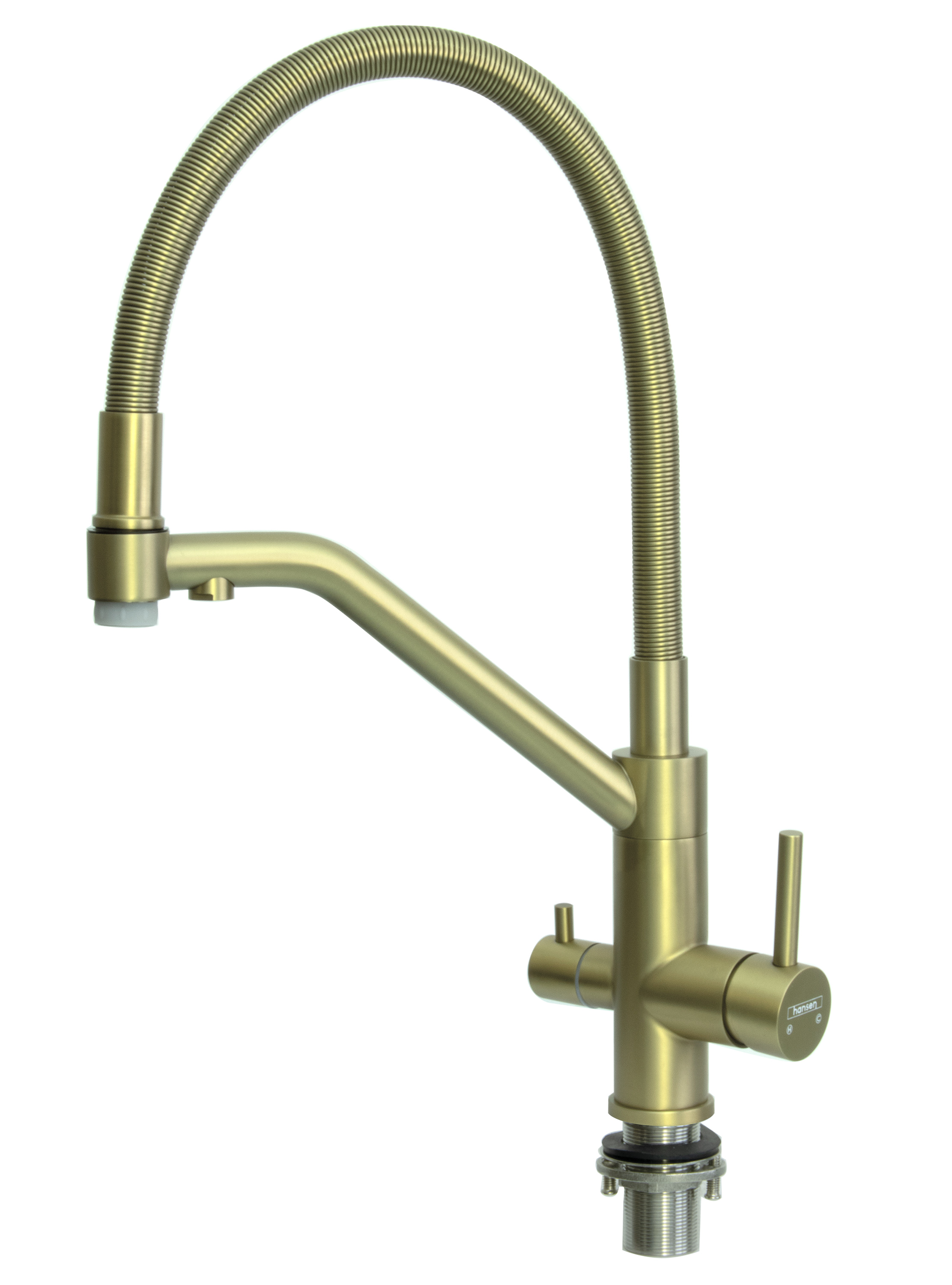 15056-D Смес. для кухни с гиб шланг и под фильт (БРОНЗА) HANSEN (8/1шт)