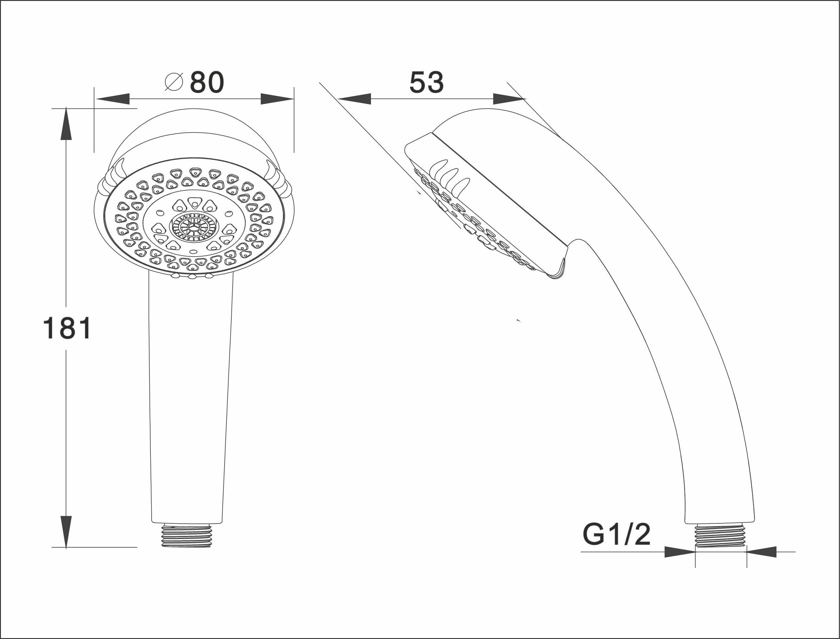 3006  Лейка массажная 3 позиции GANZER  (40/1шт)