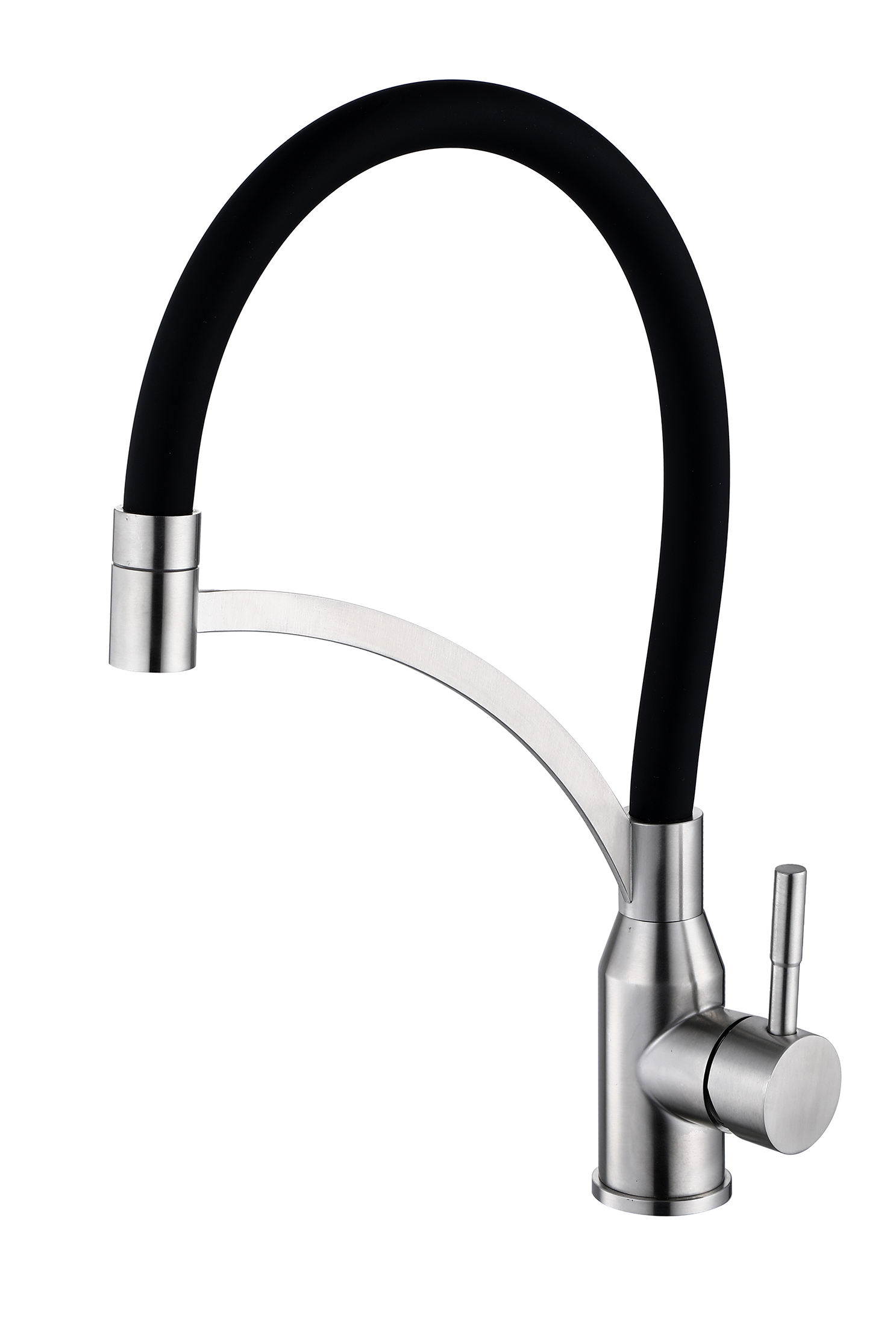 56043-GC Смес. из НЕРЖ. для кух. (САТИН с гиб. ЧЕР. изл.) HANSEN  (20/1шт)