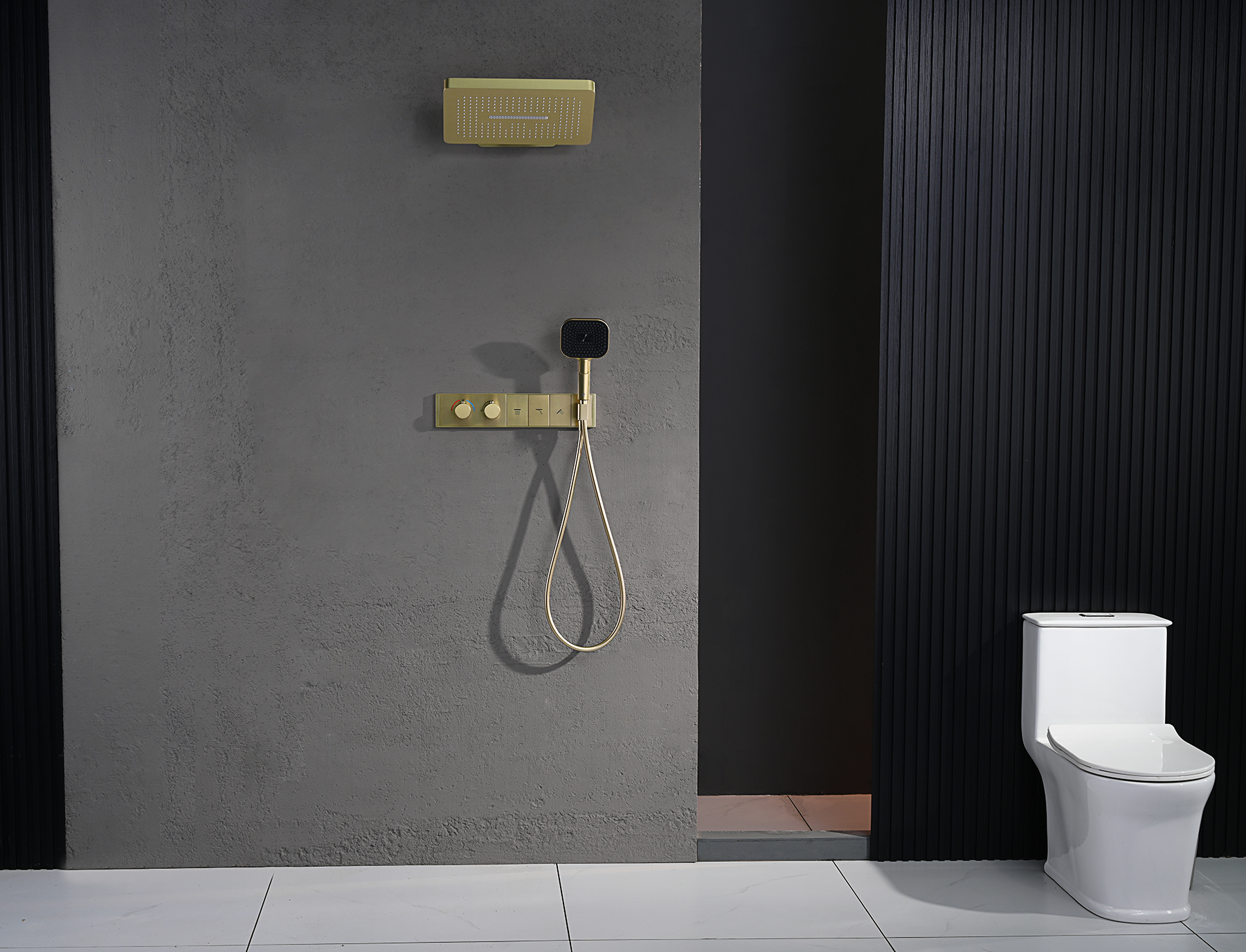 55164-S Встроенный смес для душа с 2-функ. (Мат. Золото) GANZER  (2/1шт)