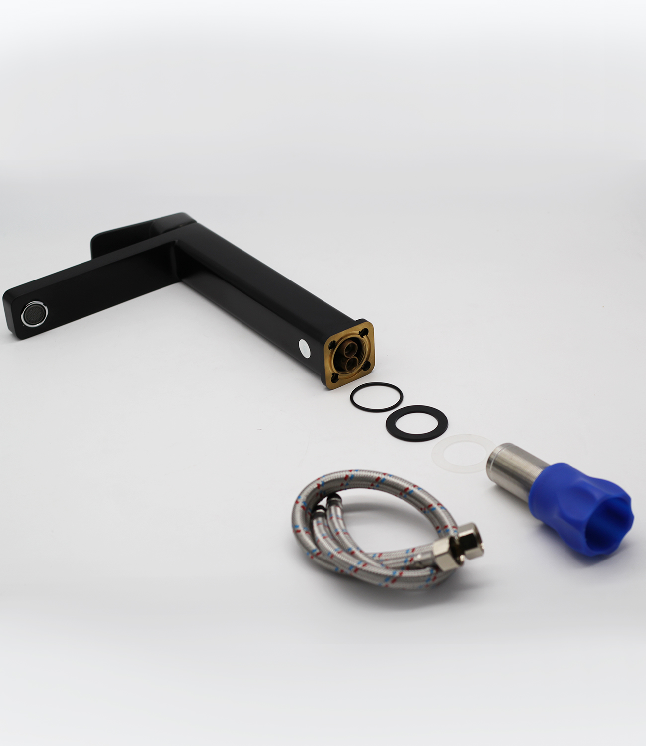 12016-C Смеситель для умыв. (ВЫСОКИ ЧЕРНЫЙ) GANZER  (10/1шт)  Л/К