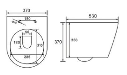 Унитаз подвесной, круглый (БЕЛЫЙ)  GANZER