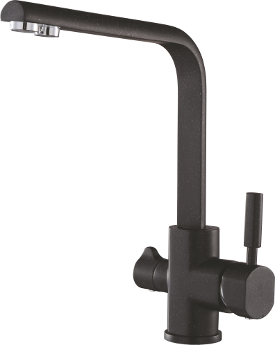 16034-C Смеситель (ЧЕРНЫЙ)с фильтром "GANZER" (10/1шт)  Л/К