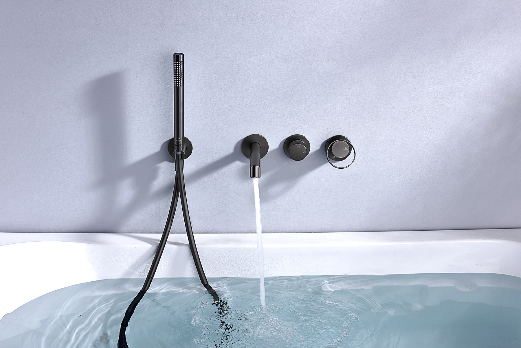 19134-Q Встроенный смес. для ванны  (ГРАФИТ) GANZER  (6/1шт)