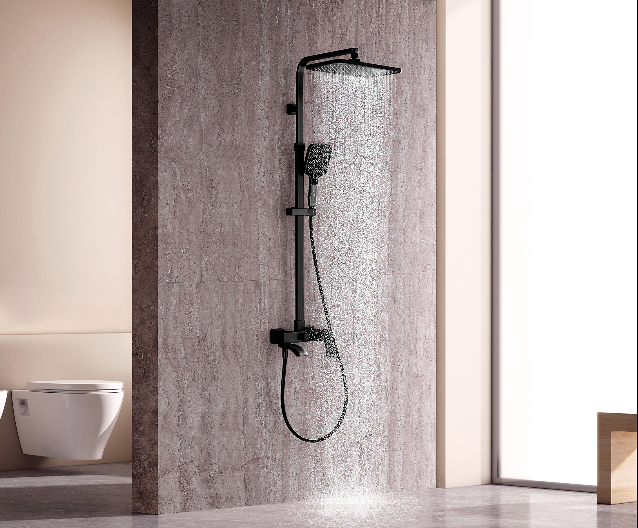 44161-C Душевая система (ЧЕРНЫЙ) GANZER (5/1шт)