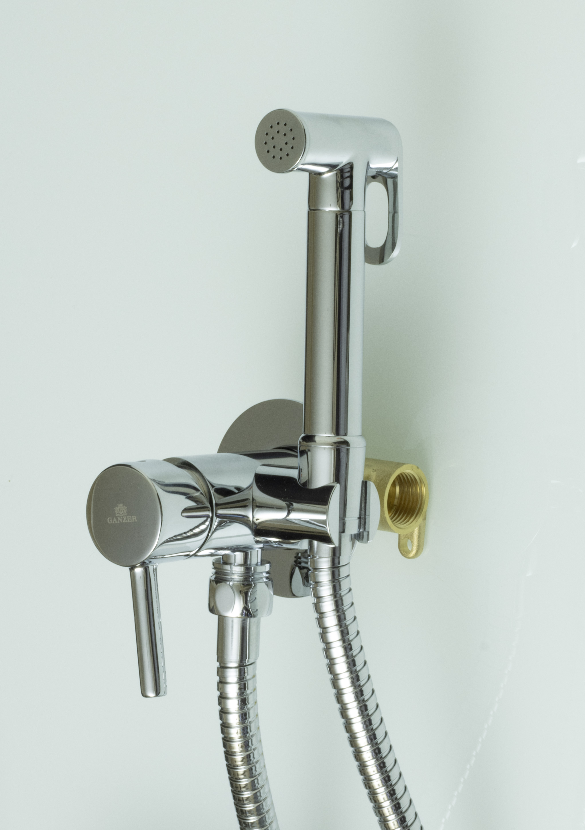 42101 Set Смеситель встраива. для биде КРУГ. (ХРОМ) GANZER  (10/1шт)