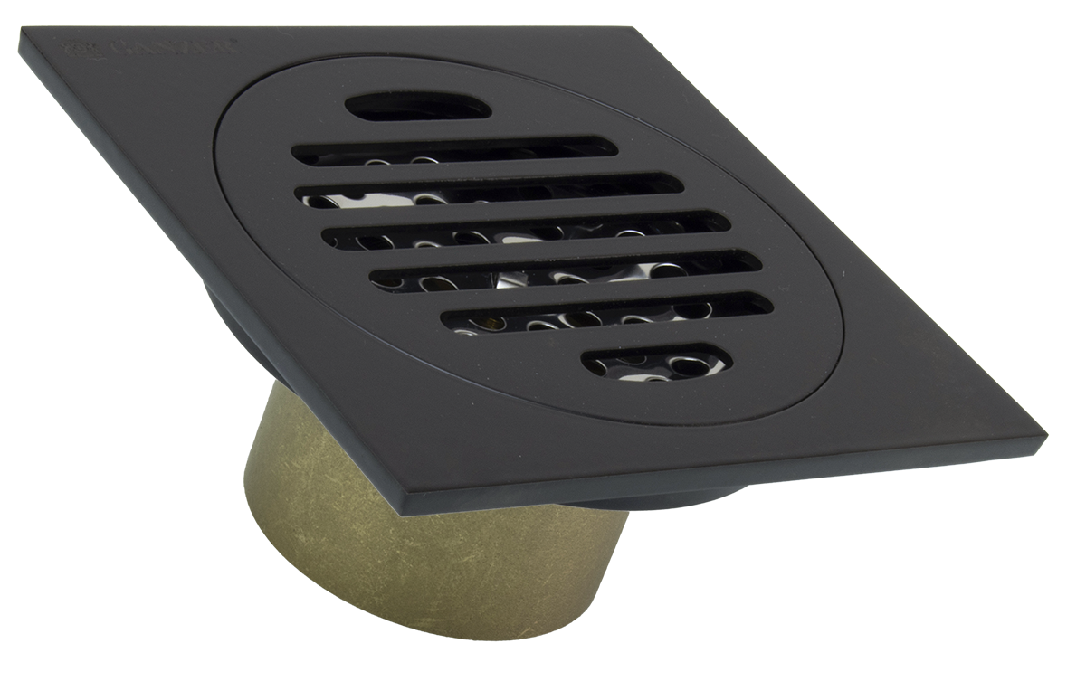 Трап прямой 10 х 10  (ЧЕРНЫЙ)  GANZER  (60/1шт)