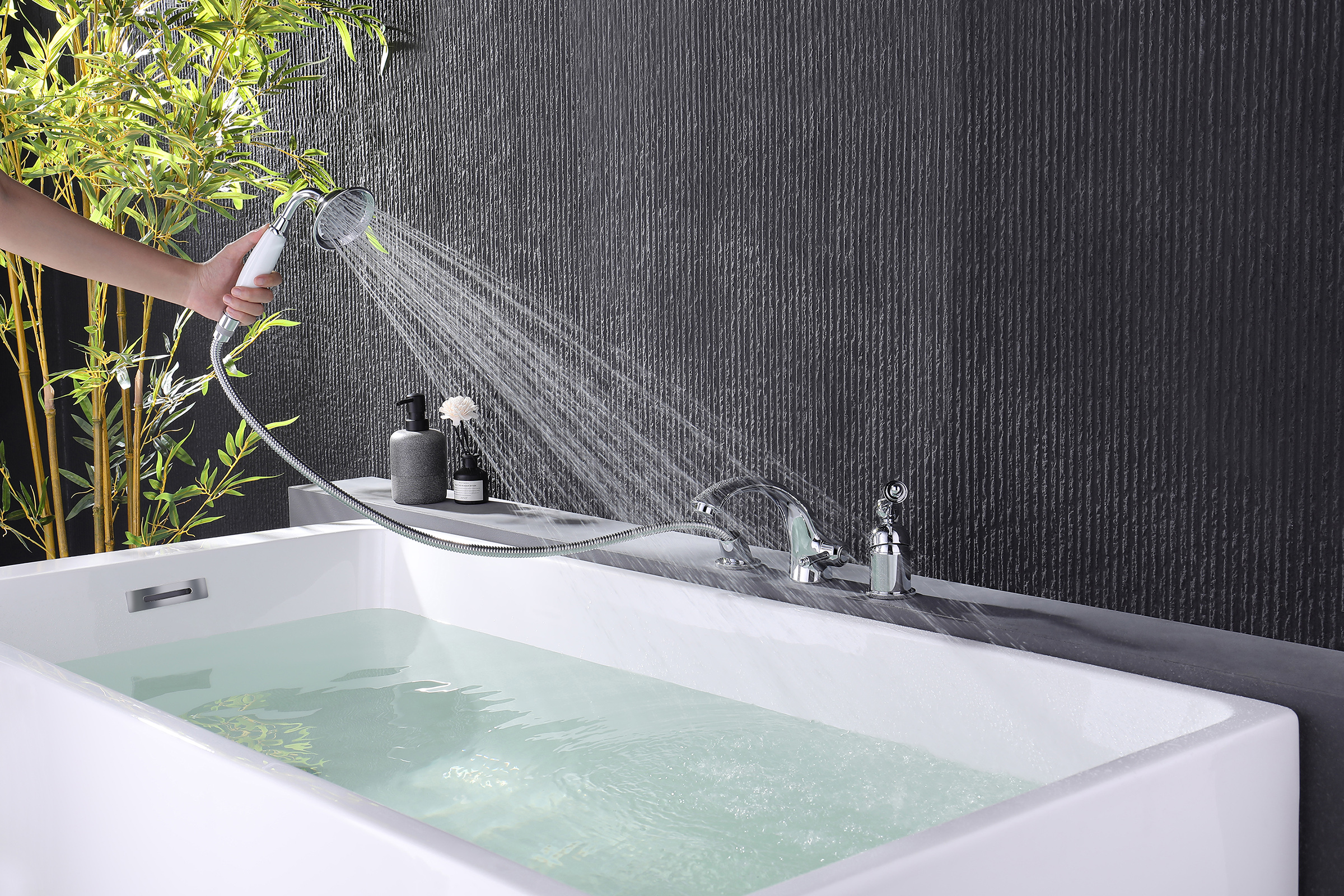 77133 Смеситель на борт ванны (3-отв,ХРОМ)  GANZER (8/1шт)