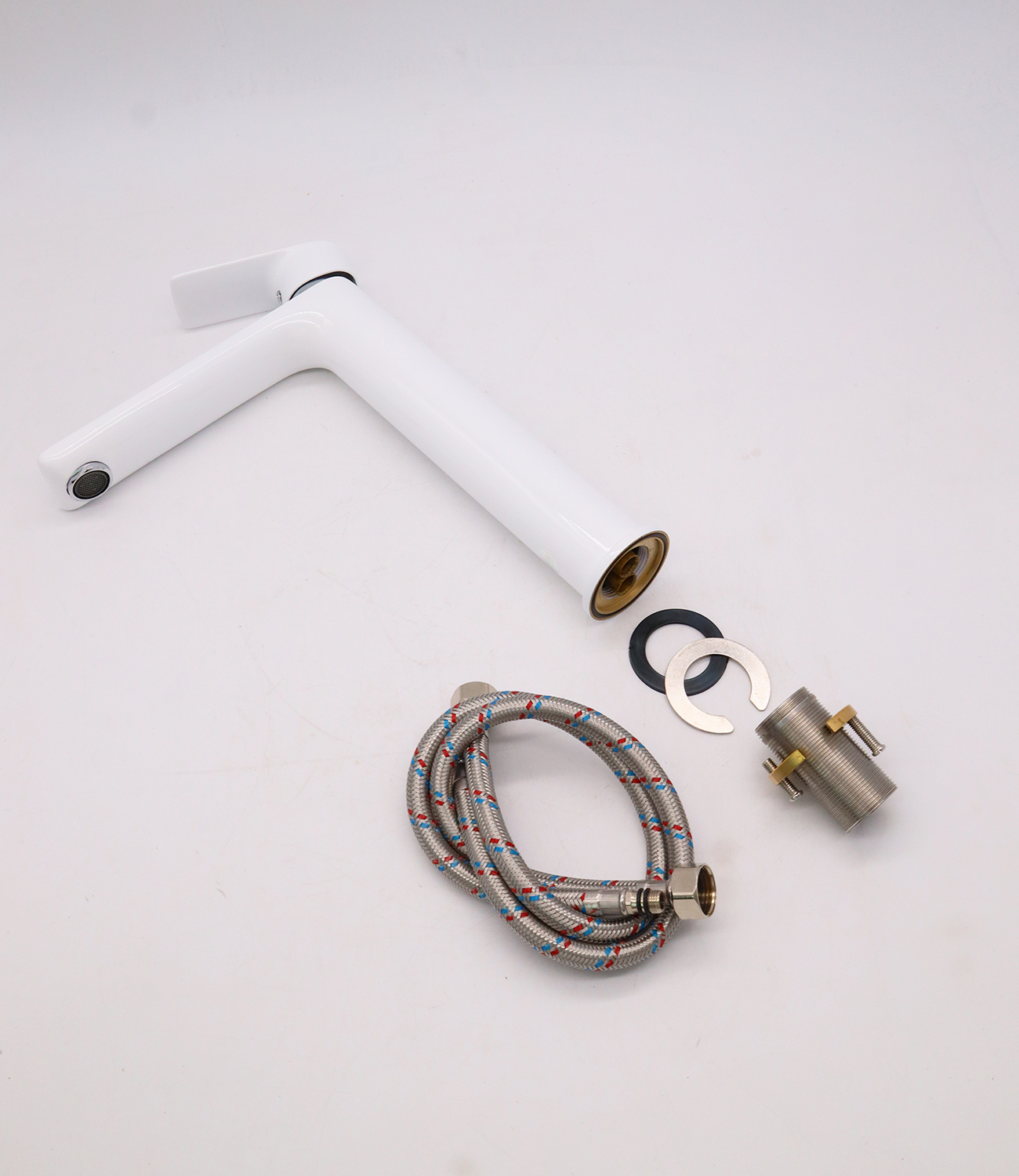 21012-F Смеситель для умыв. (ВЫСОКИЙ БЕЛЫЙ) GANZER  (10/1шт) Л/К