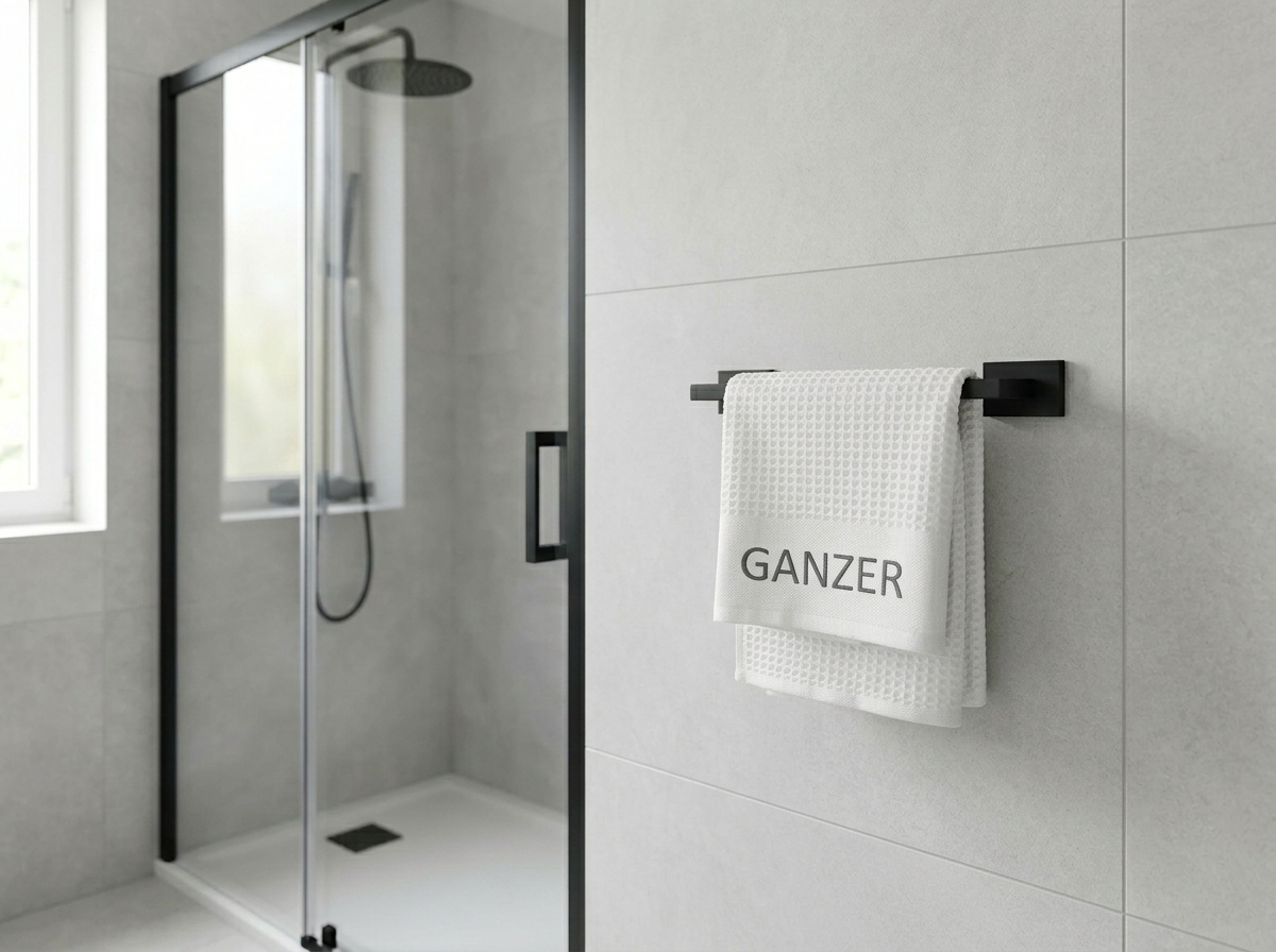 88070-C Держатель для полотенца 55 см. (ЧЕРНЫЙ) GANZER (20/1шт)