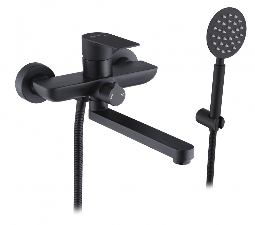 30025-C Смес. од. из НЕРЖ. для ванны (ЧЕРНЫЙ) HANSEN  (8/1шт) Л/К