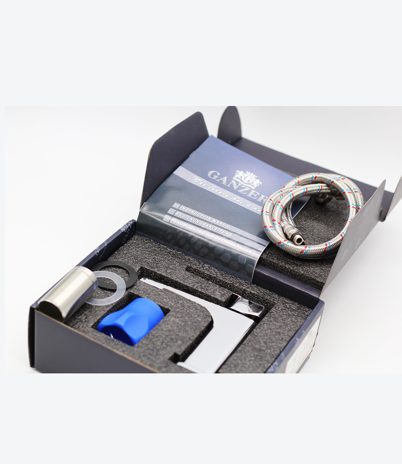 12115 Смеситель для умывальника (ХРОМ)  GANZER (10/1шт)