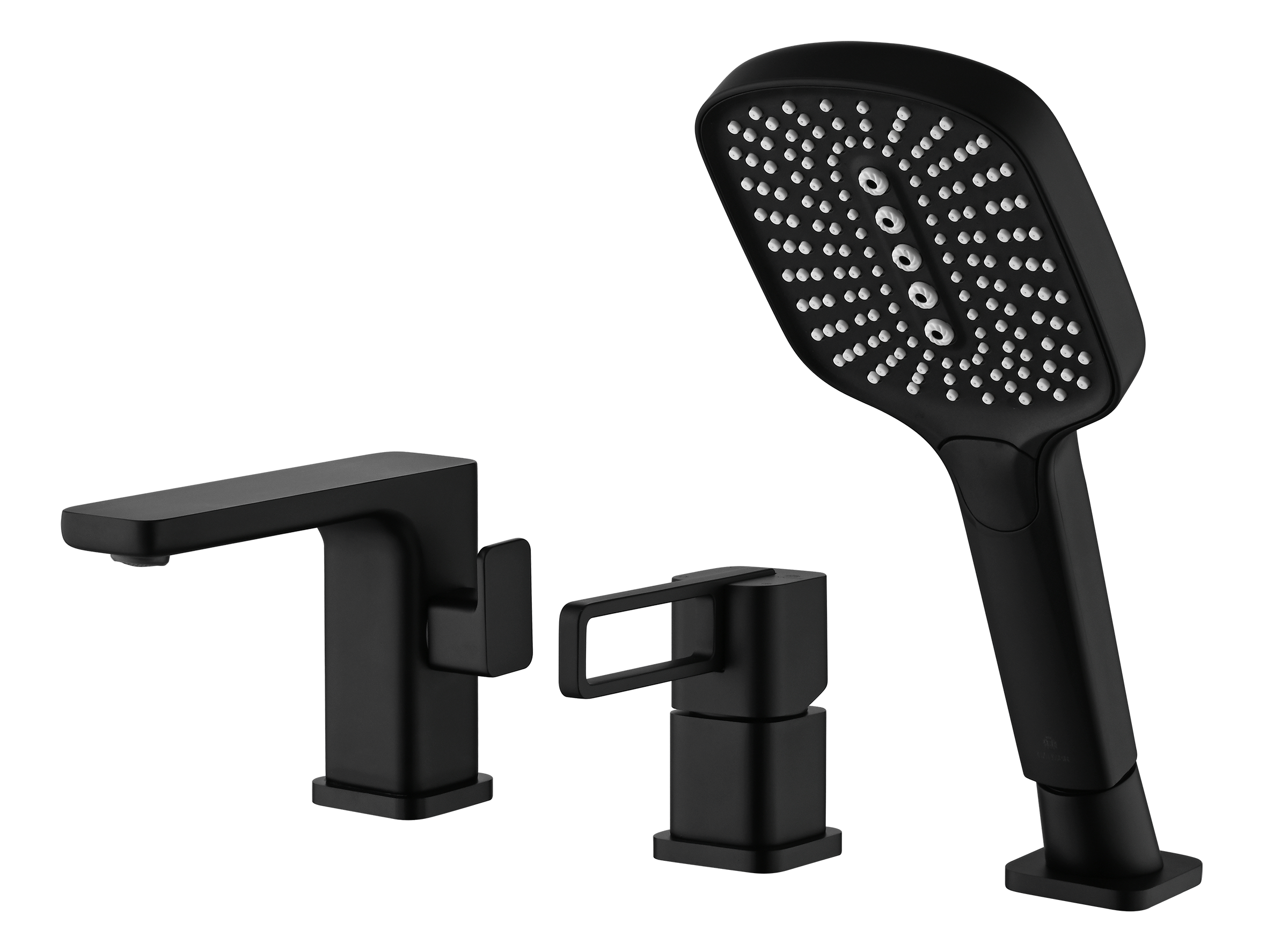 12133-C Смеситель на борт ванны (3-отв,ЧЕРНЫЙ)  GANZER (10/1шт)