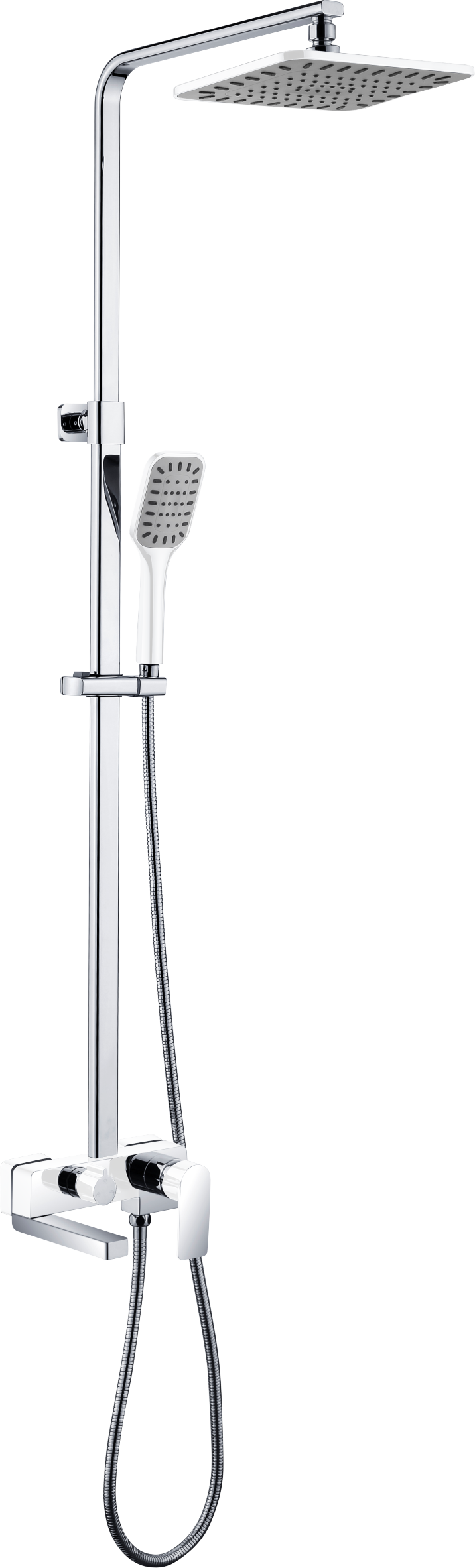 21061-F Душевой релинг (белый,хром) GANZER  (4/1шт) Л/К