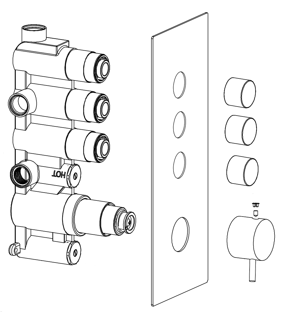 55056 Вст. смес для душа с 3-функ.(квадрат) "GANZER"  (6/1шт)
