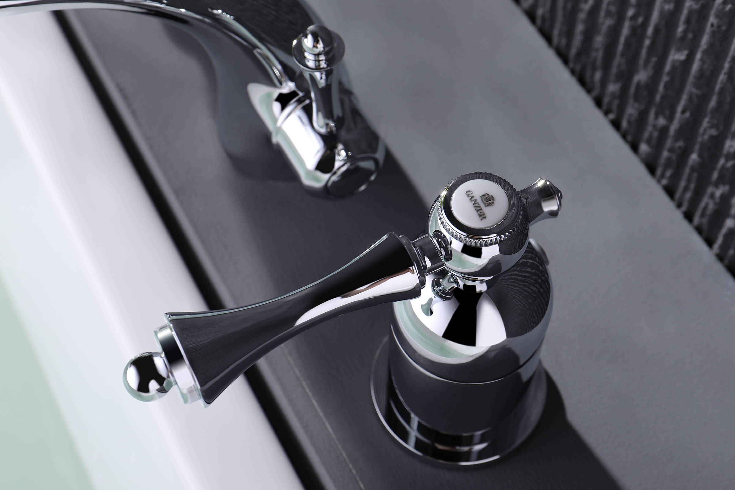 77133 Смеситель на борт ванны (3-отв,ХРОМ)  GANZER (8/1шт)